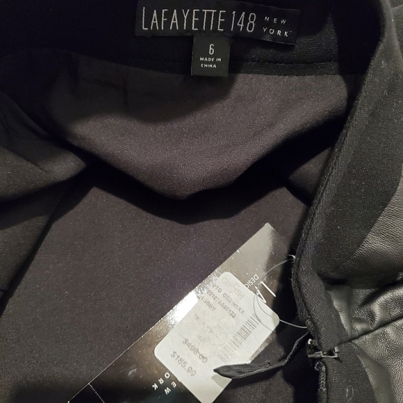 NEW LAFAYETTE 148 NEW YORK BLACK LEATHER SKIRT - Picture 4 of 6